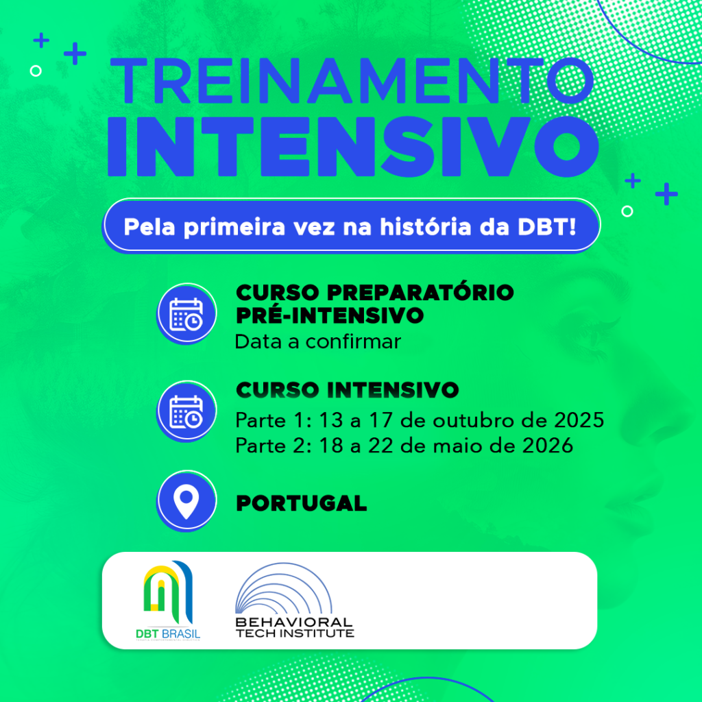 Os Seminários Avançados em DBT são voltados para a capacitação de terapeutas que desejam aprofundar suas habilidades no uso das tecnologias de mudança da Terapia Comportamental Dialética (DBT). 

Com uma metodologia ativa e focada na prática clínica, o curso aborda aspectos teóricos, práticos e vivenciais, capacitando os participantes a customizar intervenções conforme as necessidades de cada paciente e contexto.